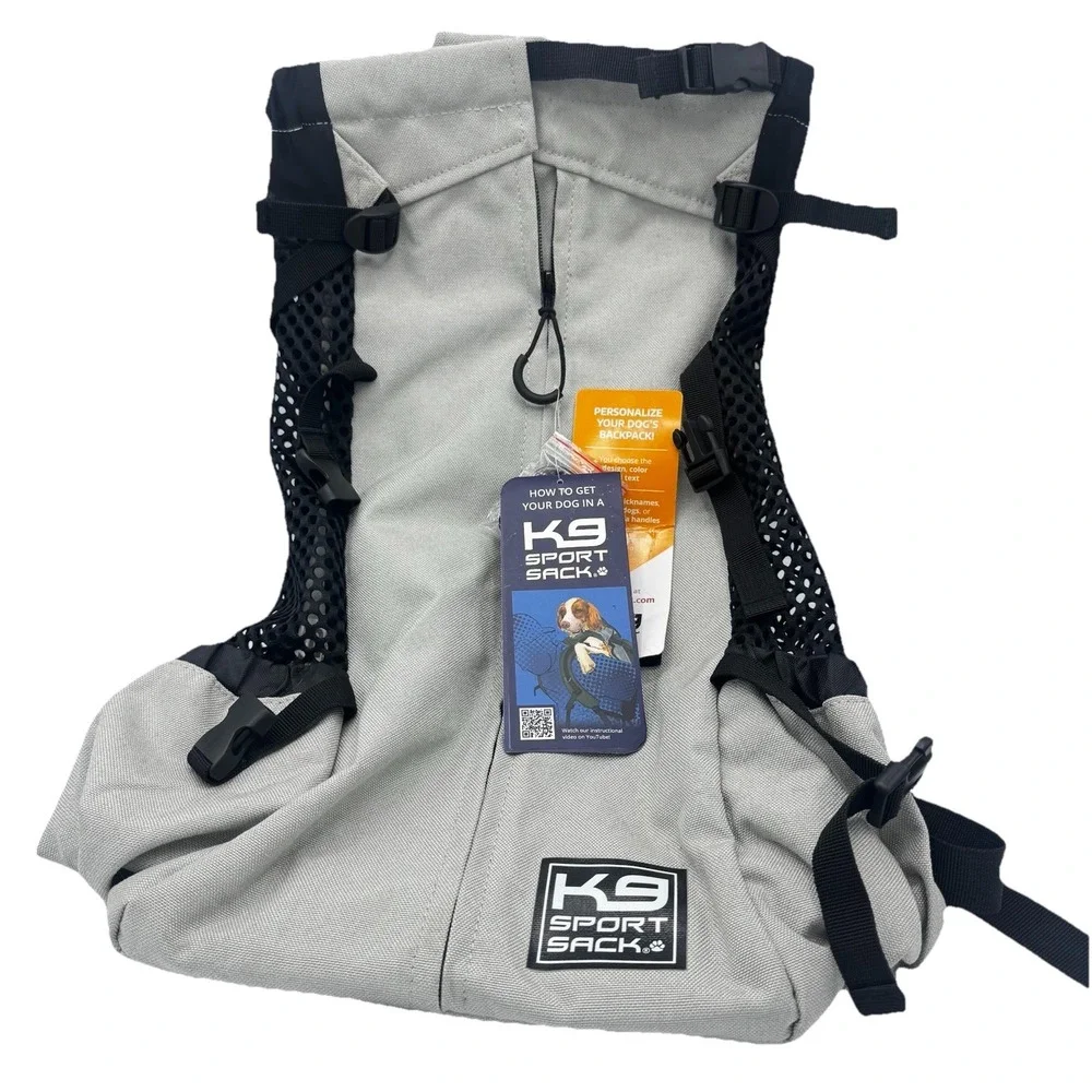 K9 Sport Sack Dog Carrier Backpack in Gray with Black Accents